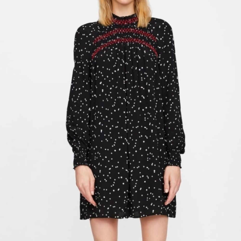 Zara Star Print Stitch Black Romper